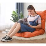 4-SOGA 4X Lounge Floor Recliner Adjustable Lazy Sofa Bed Folding Game Chair Orange