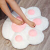 4-SOGA 70cm White Paw Shape Cushion Warm Lazy Sofa Decorative Pillow Backseat Plush Mat Home Decor