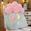 4-SOGA 2X Green Cute Cloud Cushion Soft Leaning Lumbar Wedge Pillow Bedside Plush Home Decor