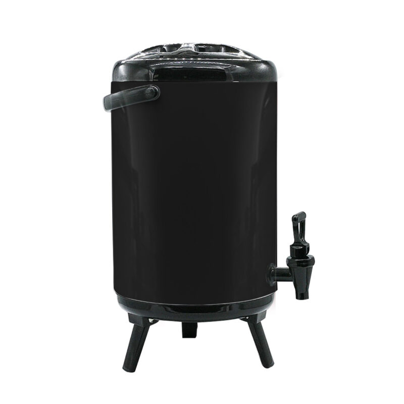 4-SOGA 2X 18L Stainless Steel Insulated Milk Tea Barrel Hot and Cold Beverage Dispenser Container with Faucet Black