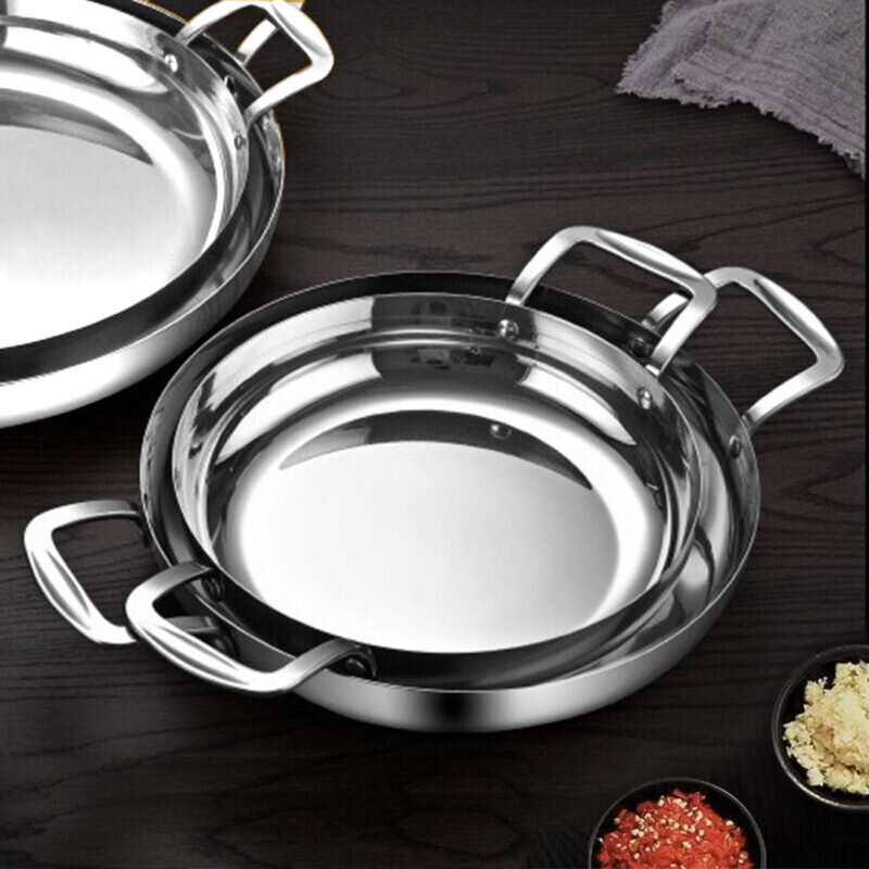 Soga 28cm Flat Base Seafood Dry Pot in Elegant Silver Finish with Durable for Kitchen Essential - Image 4