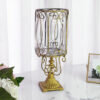 4-SOGA Clear Glass Cylinder Flower Vase with 4 Bunch 9 Heads Artificial Fake Silk Rose Home Decor Set