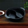 4-SOGA 2X 32CM Round Cast Iron Shabu Shabu Hotpot Beef Chicken Stew Wok Two-Flavor Division