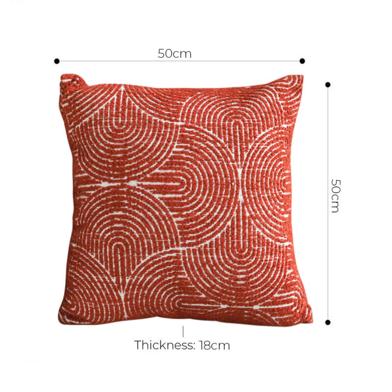 SOGA 2X 50cm Throw Pillow Burgundy Cinnabar Perfect Burnt Indoor and Outdoor Corded for Home Decor - Image 4