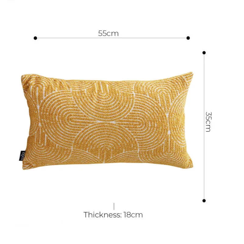 SOGA 35cm Mustard Yellow Throw Pillow Geometric Indoor and Outdoor Corded for Home Decor - Image 3