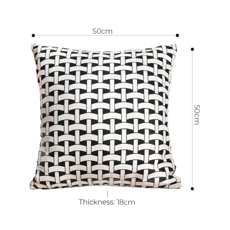SOGA 50cm Black & White Pattern Throw Pillow Thick Comfort Pro Polyester Fiber Cotton for Home Decor - Image 5