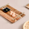 5-SOGA 30cm Brown Rectangle Wooden Acacia Food Serving Tray Charcuterie Board Centerpiece  Home Decor