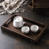 5-SOGA Small Walnut Brown Rectangle Wooden Tray Breakfast Dinner Serving Board Tea Set Holder Kitchen Home Decor