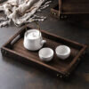 5-SOGA 2X Medium Walnut Rectangle Wooden Tray Breakfast Dinner Serving Board Tea Set Holder Kitchen Home Decor