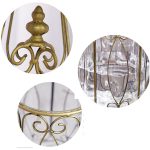 5-SOGA Clear Glass Cylinder Flower Vase with 6 Bunch 4 Heads Artificial Fake Silk Magnolia denudata Home Decor Set