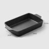 5-SOGA 38cm Cast Iron Rectangle Bread Cake Baking Dish Lasagna Roasting Pan