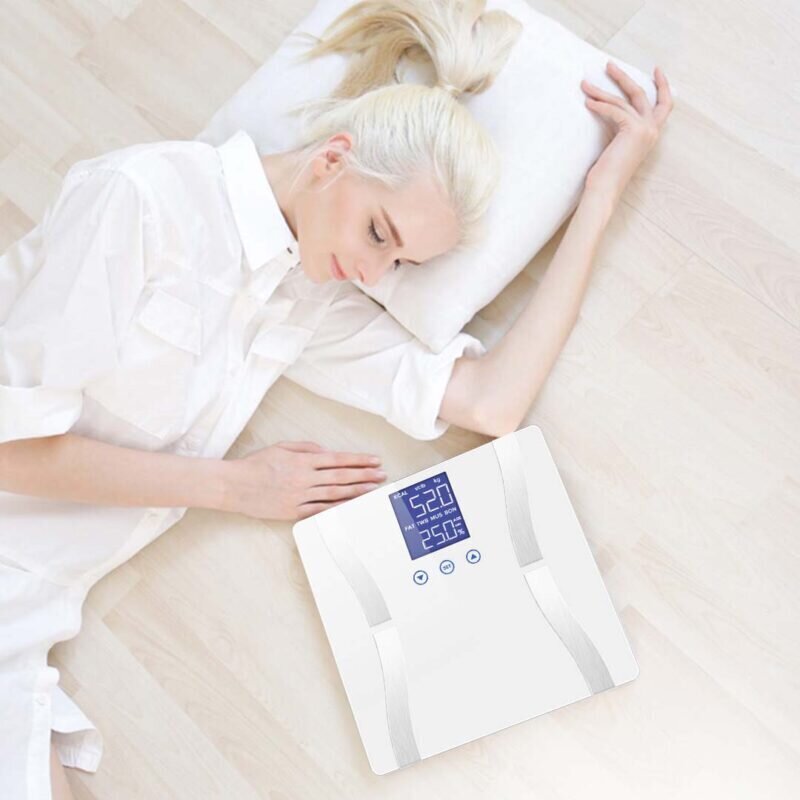Glass LCD Digital Body Fat Scale Bathroom Electronic Gym Water Weighing Scales White - Image 6