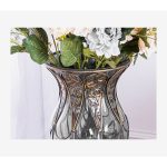 6-SOGA 85cm European Clear Glass Floor Home Decor Flower Vase with Tall Metal Stand