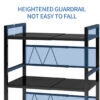 6-SOGA 3 Tier Steel Black Retractable Kitchen Microwave Oven Stand Multi-Functional Shelves Storage Organizer