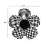 6-SOGA 2X Black Flower Cushion Shaped for Floor and Sitting Throw Pillow