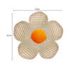 6-SOGA 2X Orange Flower Cushion Shaped for Floor and Sitting Throw Pillow