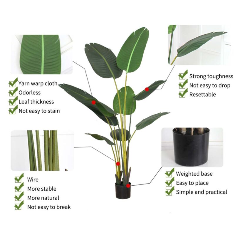 SOGA 4X 120cm Artificial Green Indoor Traveler Banana Fake Decoration Tree Flower Pot Plant - Image 7