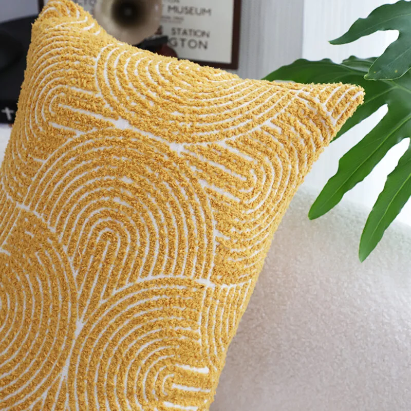 SOGA 35cm Mustard Yellow Throw Pillow Geometric Indoor and Outdoor Corded for Home Decor - Image 5