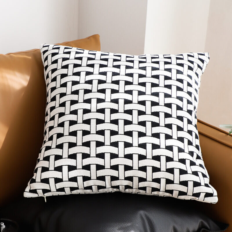 SOGA 50cm Black & White Pattern Throw Pillow Thick Comfort Pro Polyester Fiber Cotton for Home Decor - Image 7