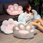 7-SOGA 70cm White Paw Shape Cushion Warm Lazy Sofa Decorative Pillow Backseat Plush Mat Home Decor