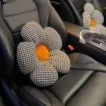 7-SOGA 2X Black Flower Cushion Shaped for Floor and Sitting Throw Pillow