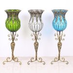 7-SOGA 85cm Clear Glass Tall Floor Vase with 12pcs Artificial Fake Flower Set