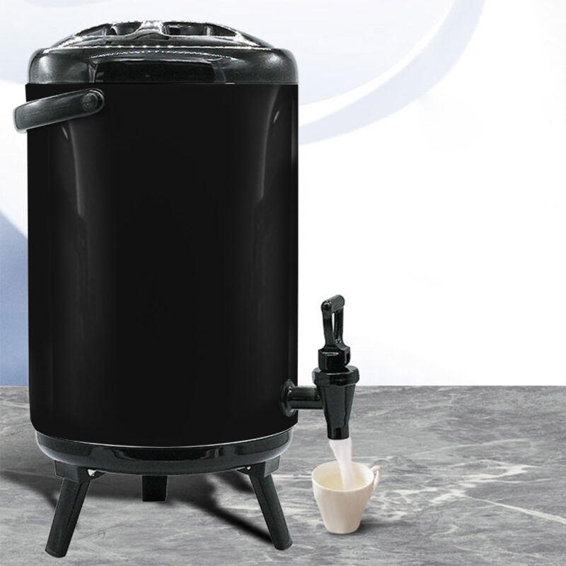 7-SOGA 2X 18L Stainless Steel Insulated Milk Tea Barrel Hot and Cold Beverage Dispenser Container with Faucet Black