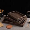 7-SOGA Large Walnut Rectangle Wooden Tray Breakfast Dinner Serving Board Tea Set Holder Kitchen Home Decor