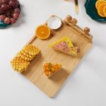 7-SOGA 2X 36cm Brown Rectangular Wood Cheese Board Charcuterie Serving Tray with Knife Set Countertop Decor