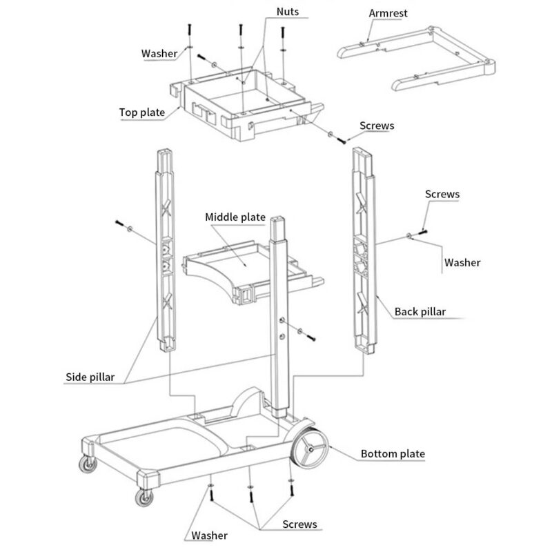 SOGA 2X 3 Tier Multifunction Janitor Cleaning Waste Cart Trolley and Waterproof Bag - Image 8