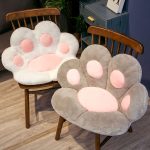8-SOGA 70cm White Paw Shape Cushion Warm Lazy Sofa Decorative Pillow Backseat Plush Mat Home Decor