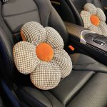 8-SOGA 2X Orange Flower Cushion Shaped for Floor and Sitting Throw Pillow