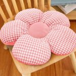 8-SOGA 2X Pink Flower Cushion Shaped for Floor and Sitting Throw Pillow