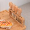 8-SOGA 2X 36cm Brown Rectangular Wood Cheese Board Charcuterie Serving Tray with Knife Set Countertop Decor