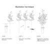 8-SOGA Clear Glass Cylinder Flower Vase with 6 Bunch 4 Heads Artificial Fake Silk Magnolia denudata Home Decor Set