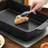 8-SOGA 38cm Cast Iron Rectangle Bread Cake Baking Dish Lasagna Roasting Pan