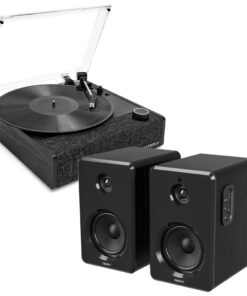 Victrola Eastwood II Turntable - Black + Bundled Majority D40 Bluetooth Speakers