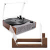 Victrola Eastwood II Turntable - Walnut + Bundled Crosley Record Storage Display Stand