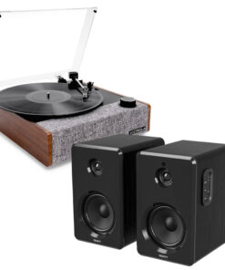Victrola Eastwood II Turntable - Walnut + Bundled Majority D40 Bluetooth Speakers