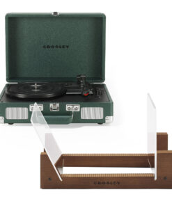 Crosley Cruiser Bluetooth Portable Turntable - Emerald Green + Bundled Crosley Record Storage Display Stand