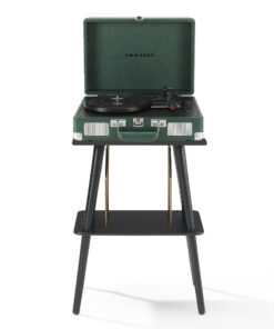 Crosley Cruiser Bluetooth Portable Turntable - Emerald Green + Crosley Entertainment Stand Bundle