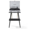 Crosley Cruiser Bluetooth Portable Turntable - Silver + Crosley Entertainment Stand Bundle