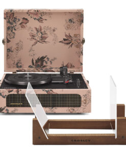 Crosley Voyager Bluetooth Portable Turntable - Floral + Bundled Crosley Record Storage Display Stand