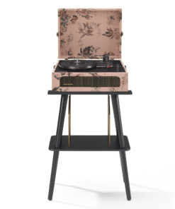 Crosley Voyager Bluetooth Portable Turntable + Entertainment Stand Bundle - Floral