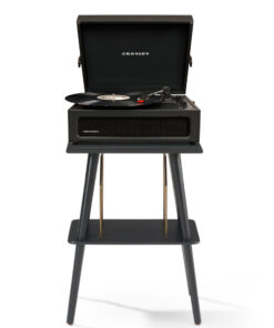 Crosley Voyager Bluetooth Portable Turntable + Entertainment Stand Bundle - Black