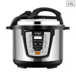 1-SOGA Electric Stainless Steel Pressure Cooker 10L 1600W Multicooker 16