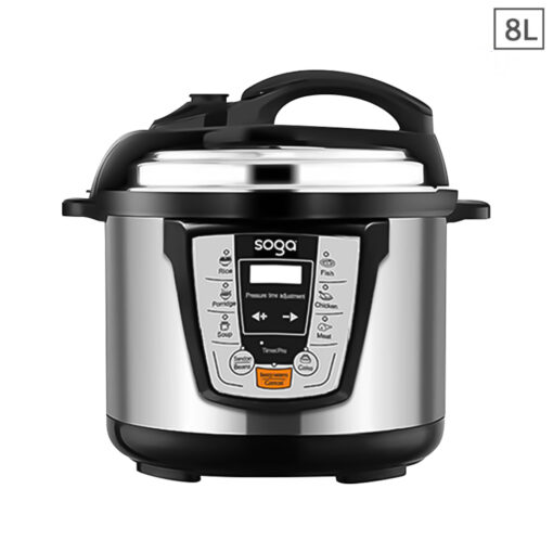 1-SOGA Electric Stainless Steel Pressure Cooker 8L 1600W Multicooker 16