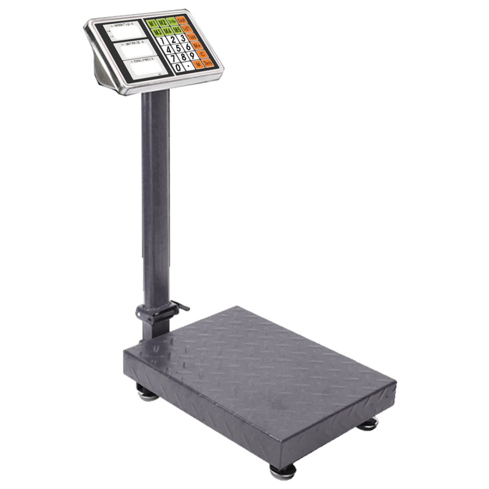 1-SOGA 300kg Electronic Digital Platform Scale Computing Shop Postal Scale Black