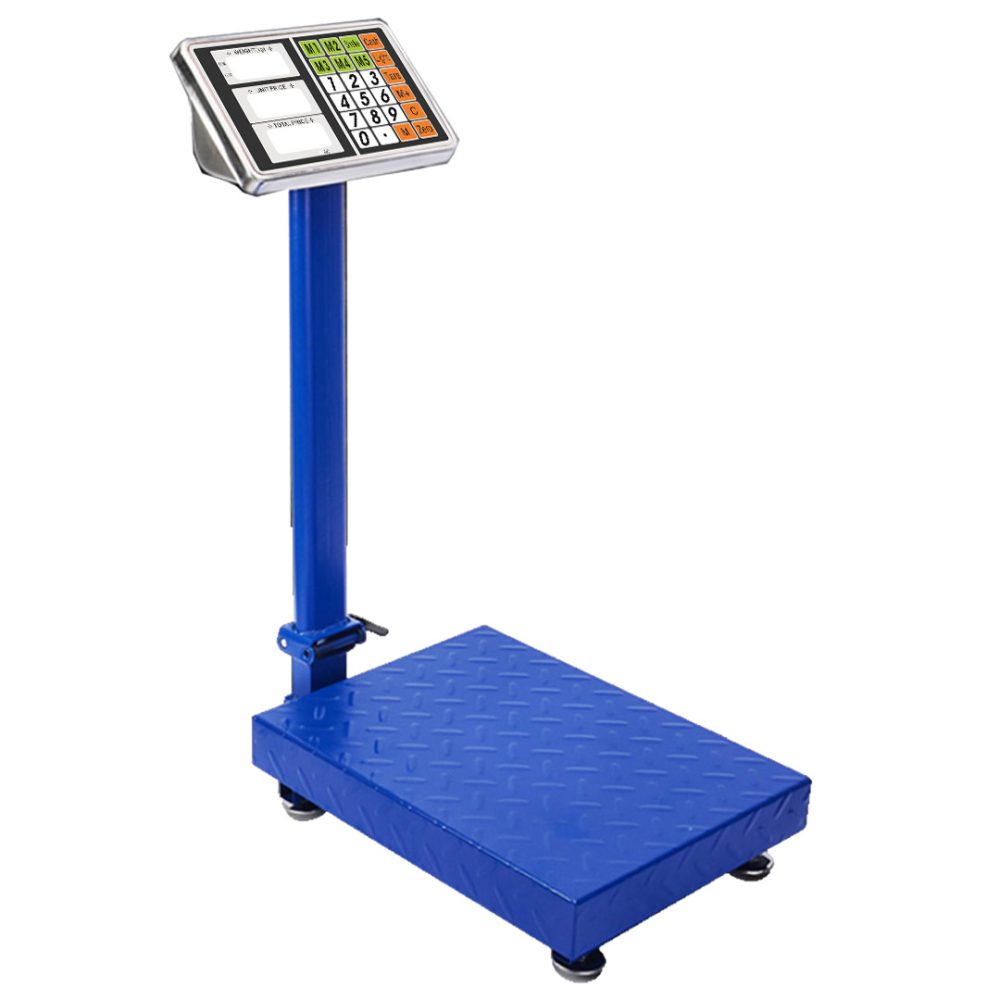 1-SOGA 300kg Electronic Digital Platform Scale Computing Shop Postal Scale Blue