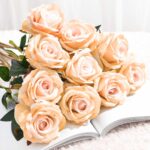 5-SOGA 10pcs Artificial Silk Flower Fake Rose Bouquet Table Decor Champion